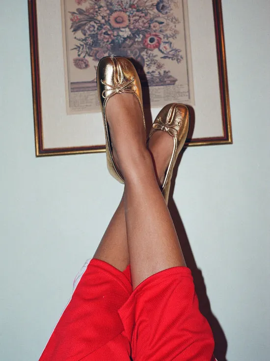 Mason Ballet Flat Gold Women Shoes Lisa Says Gah