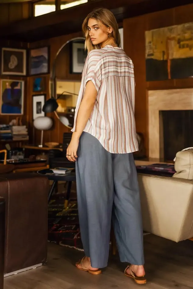 Mayson Wide Leg Pants In Blue Blue Women Bohme Pants
