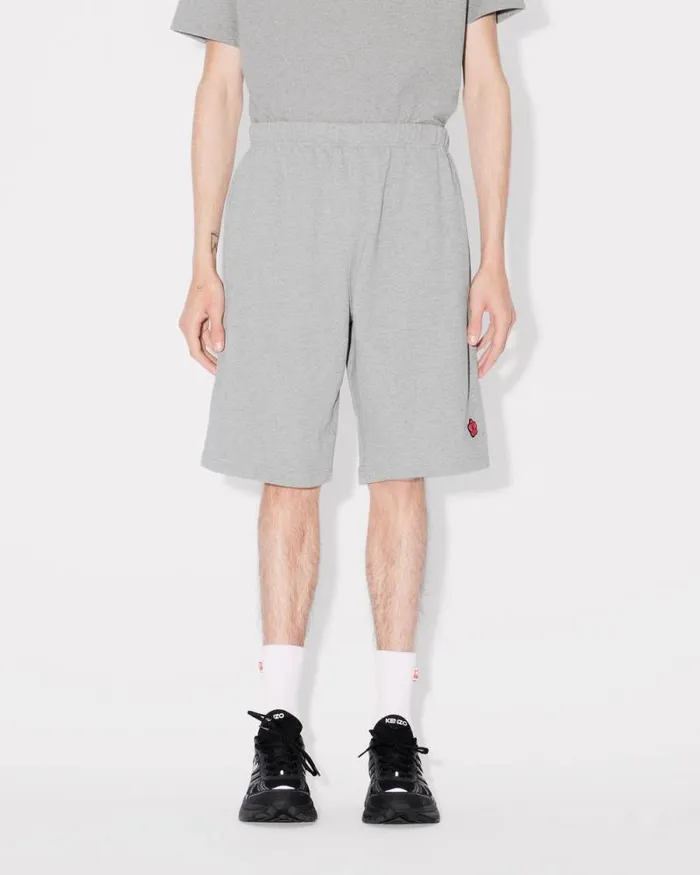 Men 039Boke Flower039 Embroidered Shorts Pearl Grey Kenzo Pants And Shorts