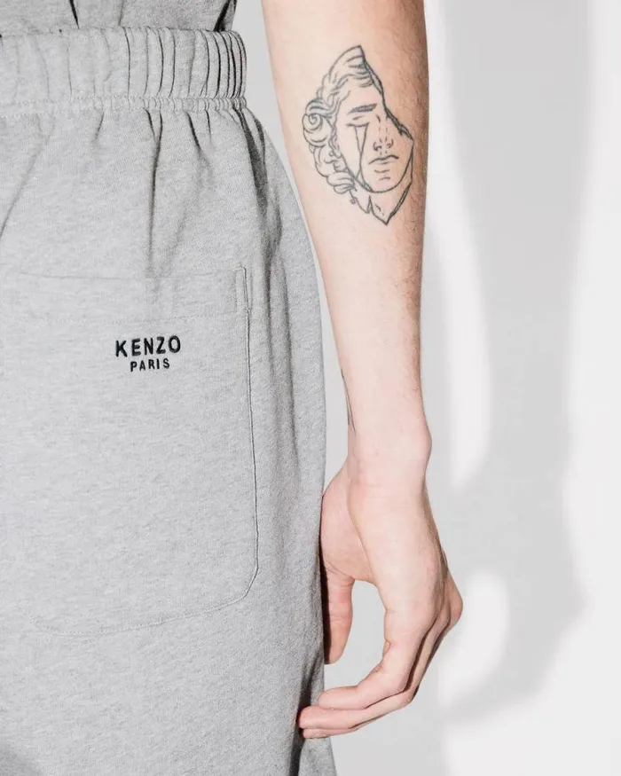 Men 039Boke Flower039 Embroidered Shorts Pearl Grey Kenzo Pants And Shorts