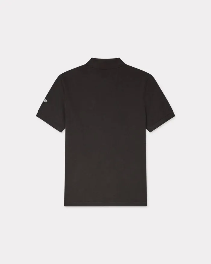 Men 039Boke Flower039 Embroidered Slim Polo In Cotton Black Kenzo Tshirts And Polos