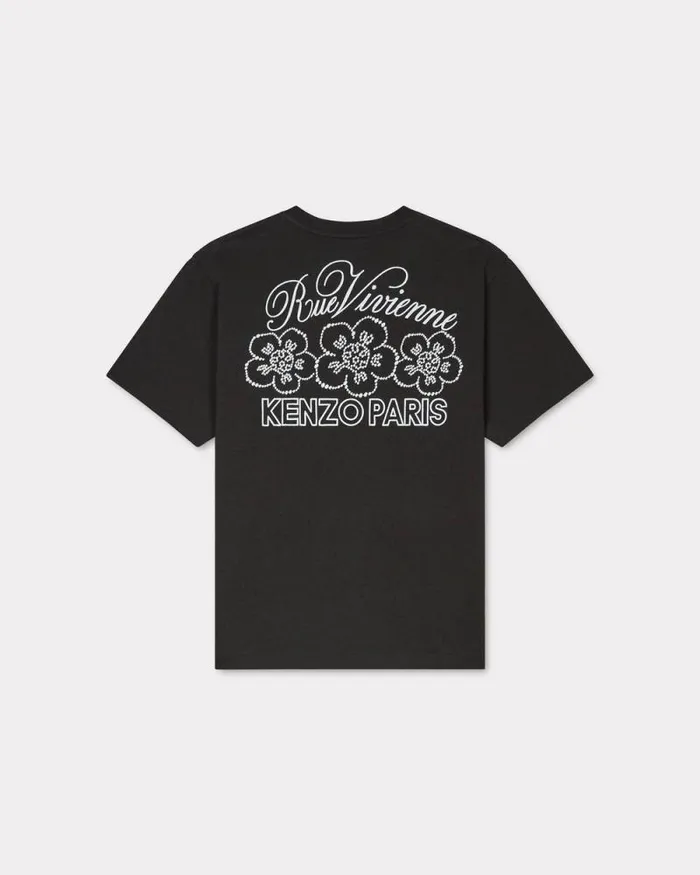 Men 039KENZO Constellation039 Oversized Embroidered Tshirt In Cotton Black Kenzo Tshirts And Polos