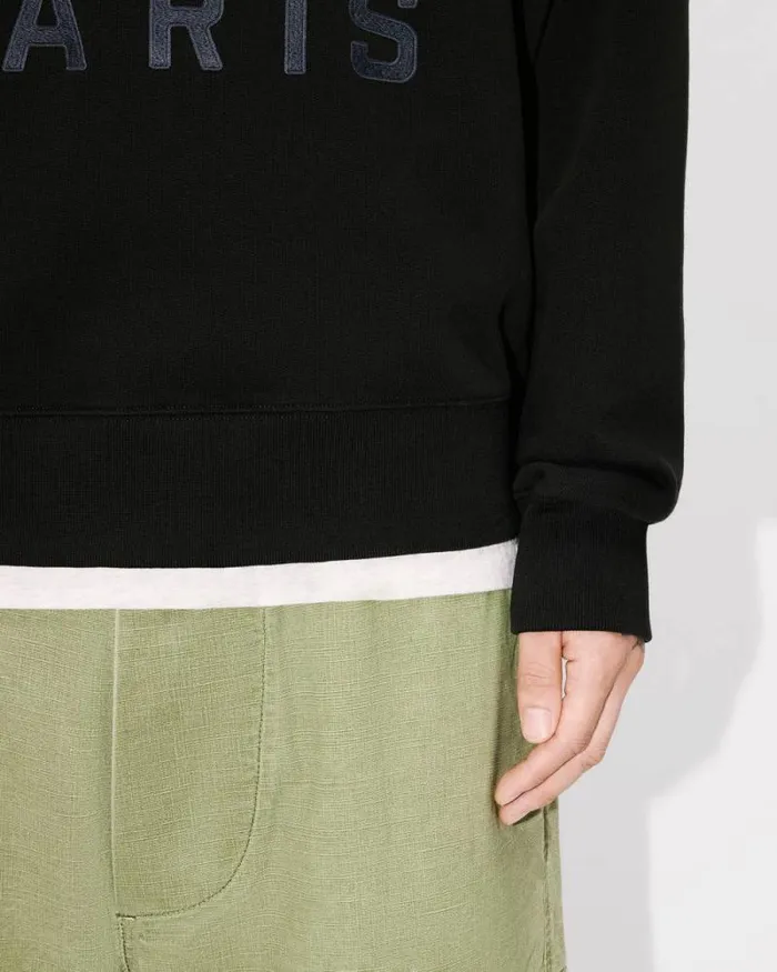 Men 039KENZO Happy Tiger039 Embroidered Sweatshirt In Cotton Black Kenzo Sweatshirts And Hoodies