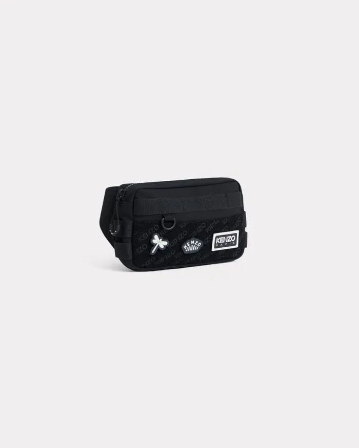 Men 039KENZO Jungle039 Belt Bag In Nylon Black Kenzo Bags