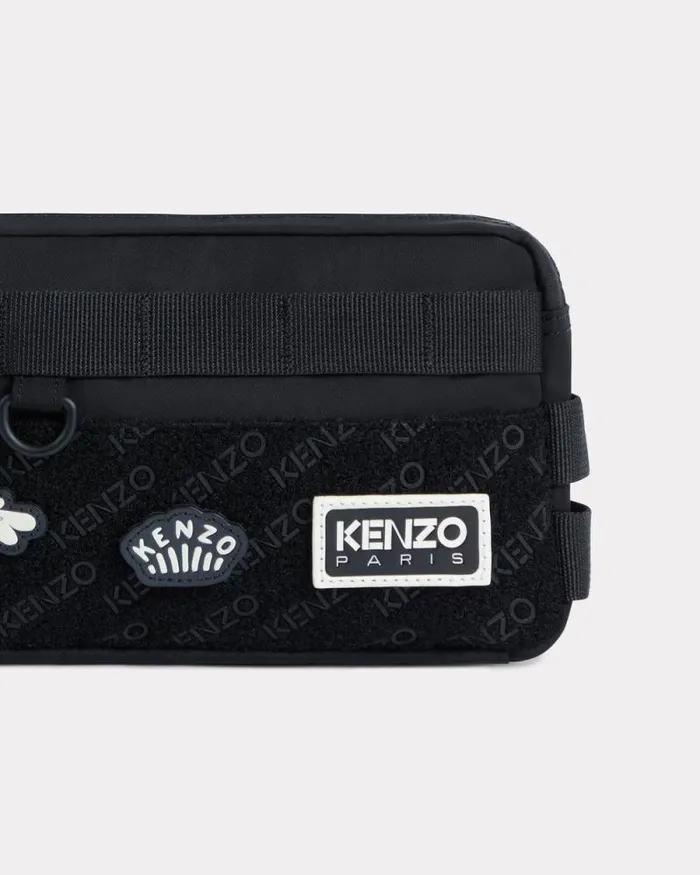Men 039KENZO Jungle039 Belt Bag In Nylon Black Kenzo Bags