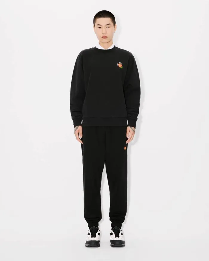 Men 039KENZO Pop039 Embroidered Jogpants In Cotton Black Kenzo Pants And Shorts