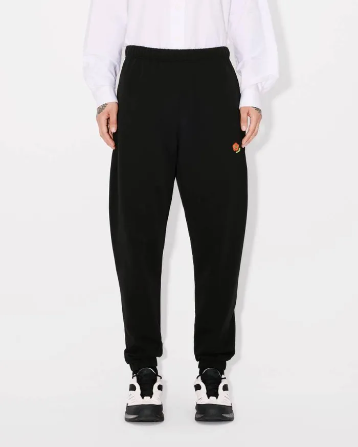 Men 039KENZO Pop039 Embroidered Jogpants In Cotton Black Kenzo Pants And Shorts