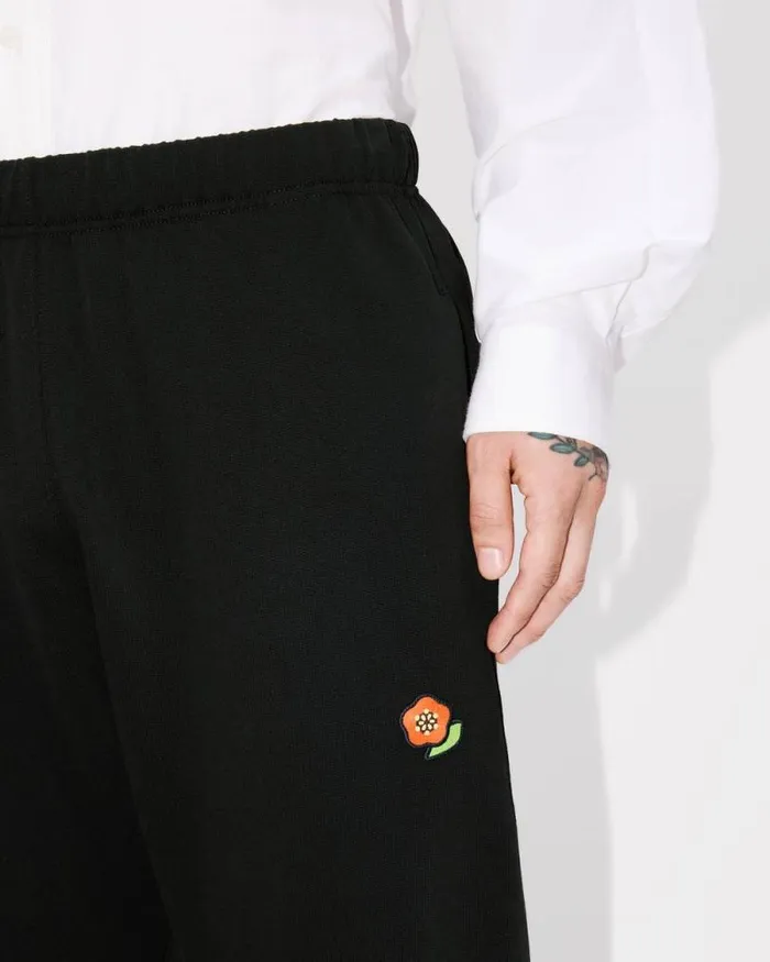 Men 039KENZO Pop039 Embroidered Jogpants In Cotton Black Kenzo Pants And Shorts