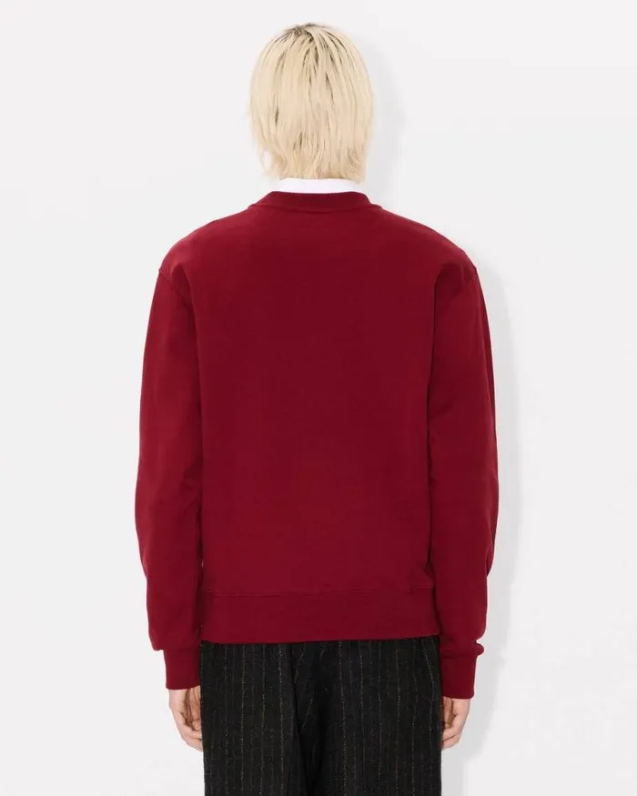 Men 039KENZO Star Tiger039 Embroidered Sweatshirt In Cotton Bordeaux Kenzo Sweatshirts And Hoodies