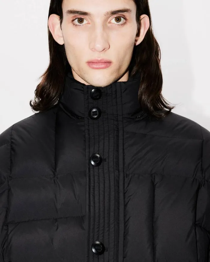 Men 039KENZO Weave039 Midlength Winter Parka Black Kenzo Jackets And Coats