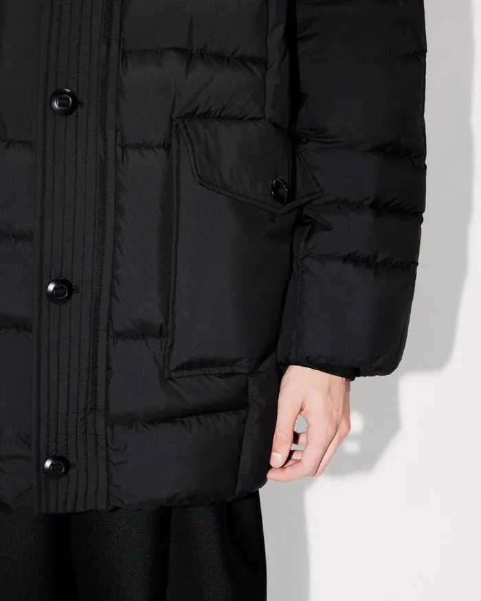 Men 039KENZO Weave039 Midlength Winter Parka Black Kenzo Jackets And Coats