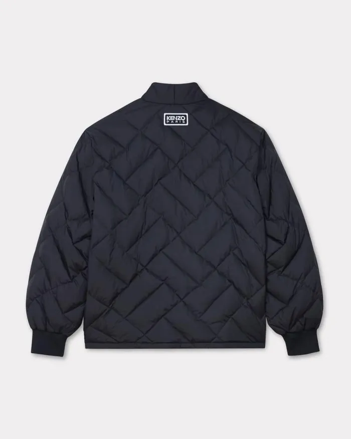 Men 039KENZO Weave039 Puffer Kimono Jacket Black Kenzo Kimonos