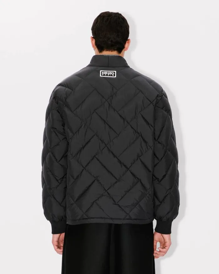 Men 039KENZO Weave039 Puffer Kimono Jacket Black Kenzo Kimonos