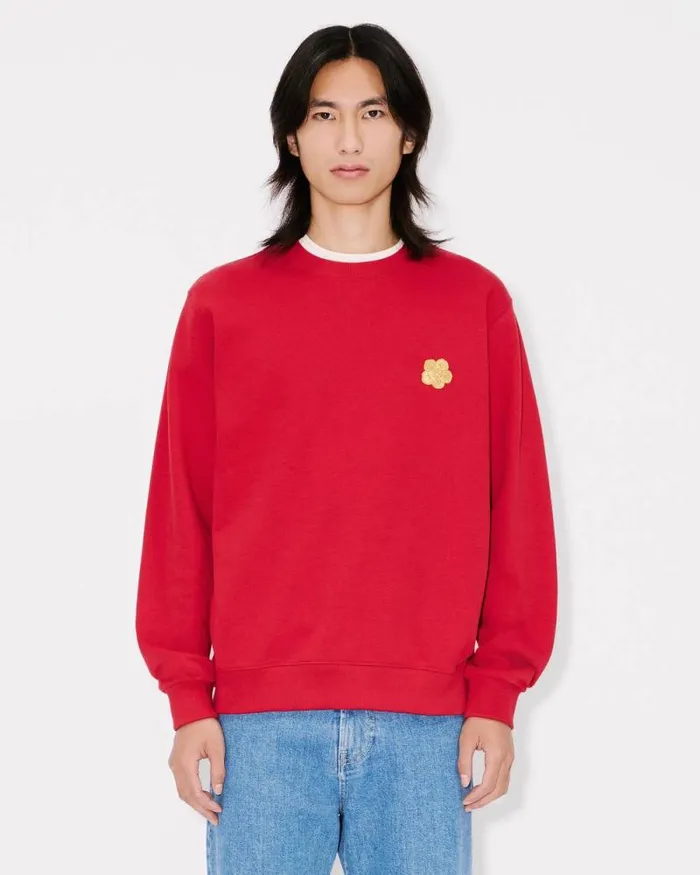 Men 039Lunar New Year039 Embroidered Slim Sweatshirt In Cotton Cherry Kenzo Sweatshirts And Hoodies