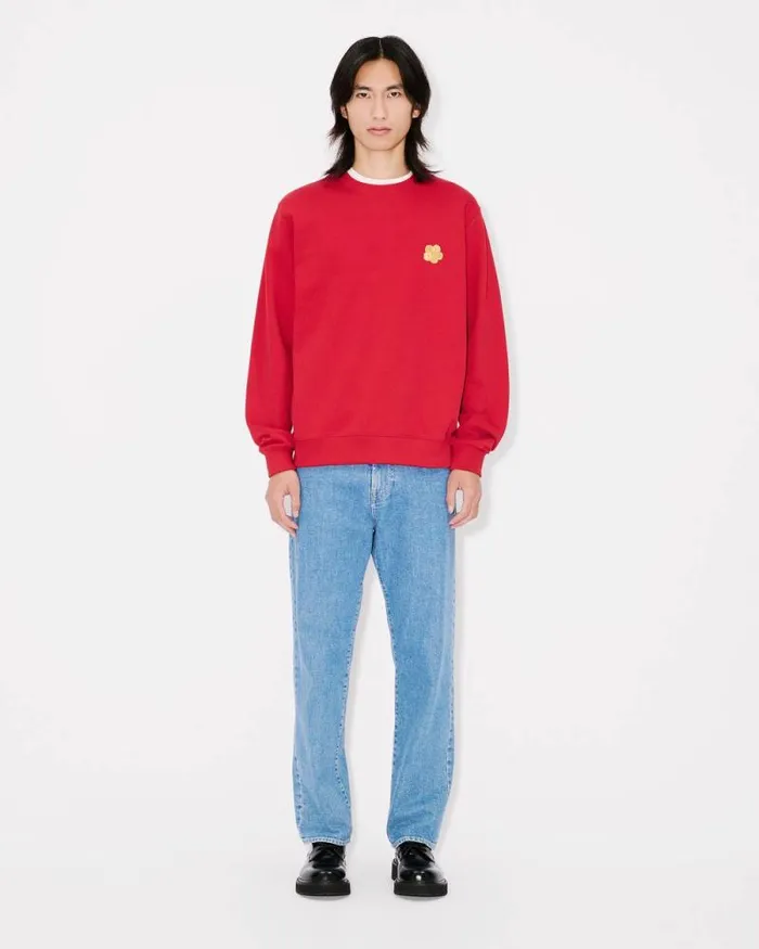 Men 039Lunar New Year039 Embroidered Slim Sweatshirt In Cotton Cherry Kenzo Sweatshirts And Hoodies