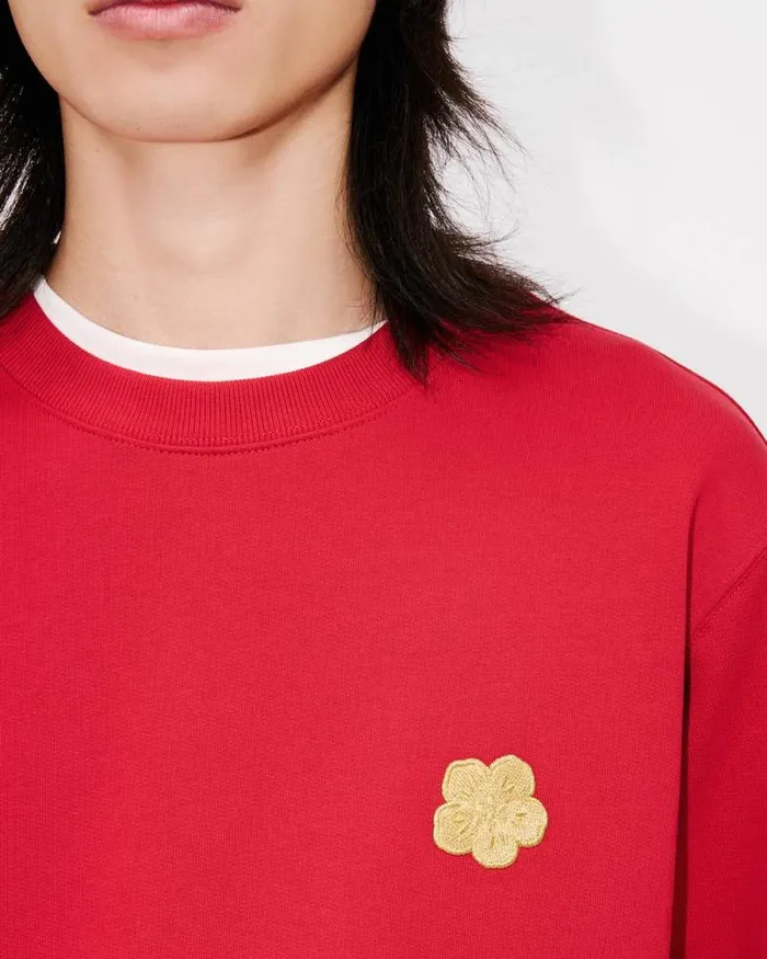 Men 039Lunar New Year039 Embroidered Slim Sweatshirt In Cotton Cherry Kenzo Sweatshirts And Hoodies