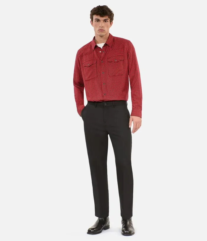 Men Black And Red Houndstooth Shirt THE KOOPLES Shirts