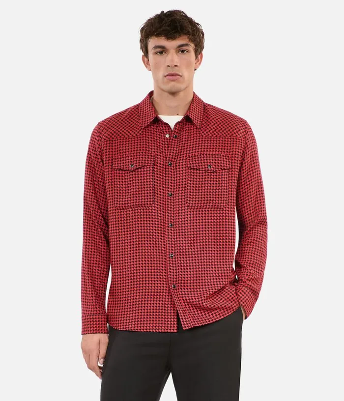 Men Black And Red Houndstooth Shirt THE KOOPLES Shirts