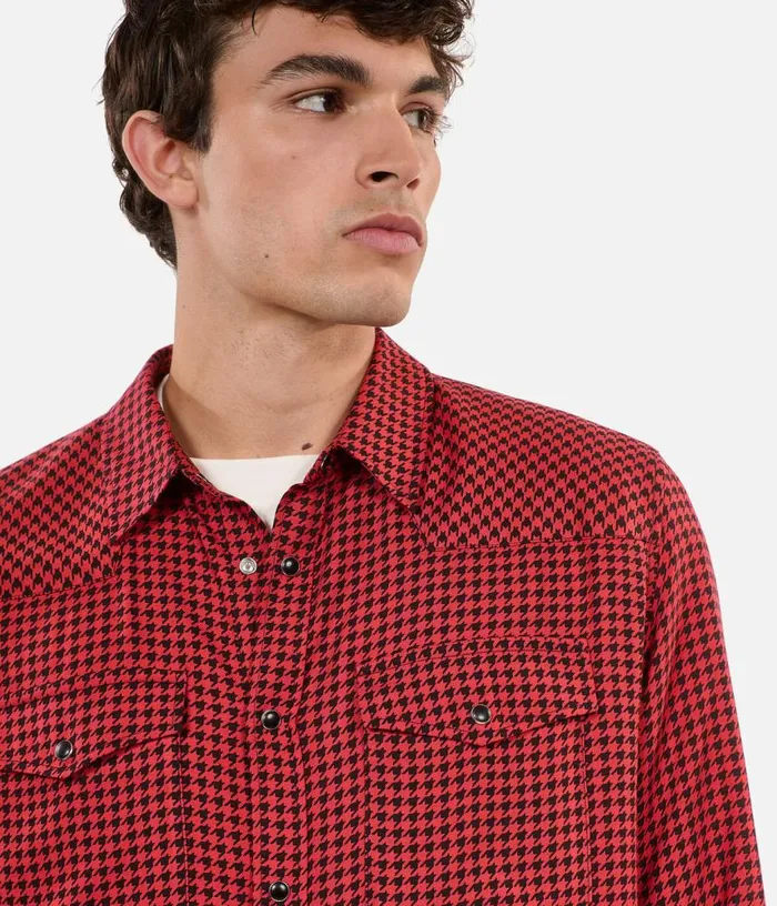 Men Black And Red Houndstooth Shirt THE KOOPLES Shirts