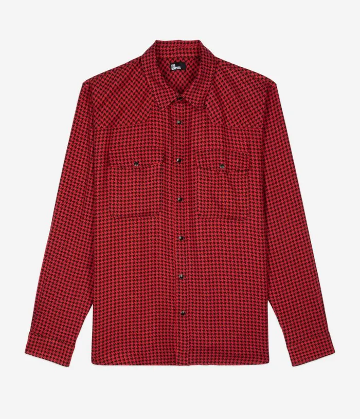 Men Black And Red Houndstooth Shirt THE KOOPLES Shirts