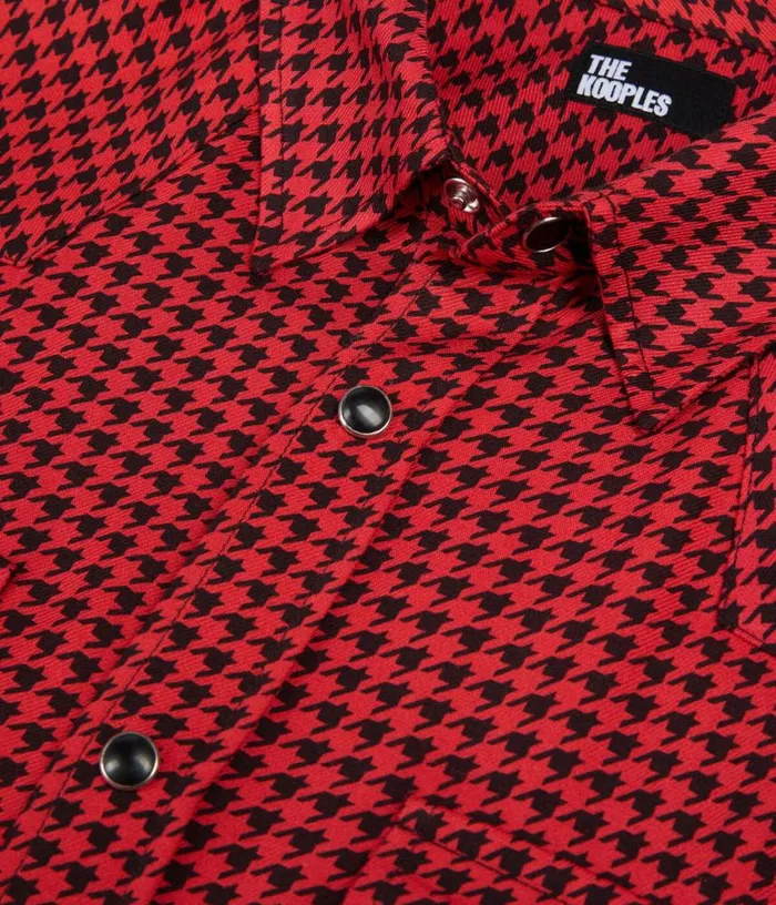 Men Black And Red Houndstooth Shirt THE KOOPLES Shirts