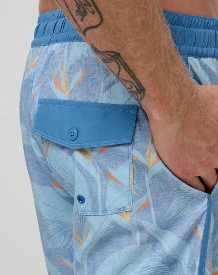 Men Boardshorts TravisMathew LAVA TUNNELS BOARDSHORT Heather Quiet Harbor