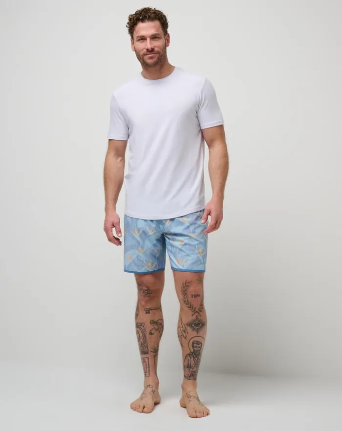 Men Boardshorts TravisMathew LAVA TUNNELS BOARDSHORT Heather Quiet Harbor
