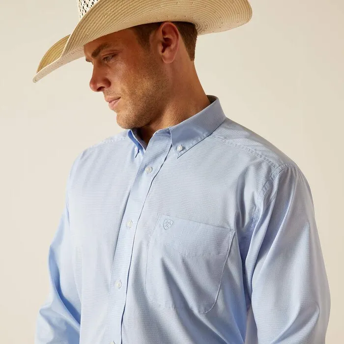 Men Button Down Shirts Ariat 360 Airflow Classic Fit Shirt Light Blue