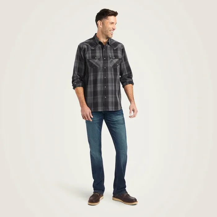 Men Button Down Shirts Ariat Herrold Retro Fit Shirt Black