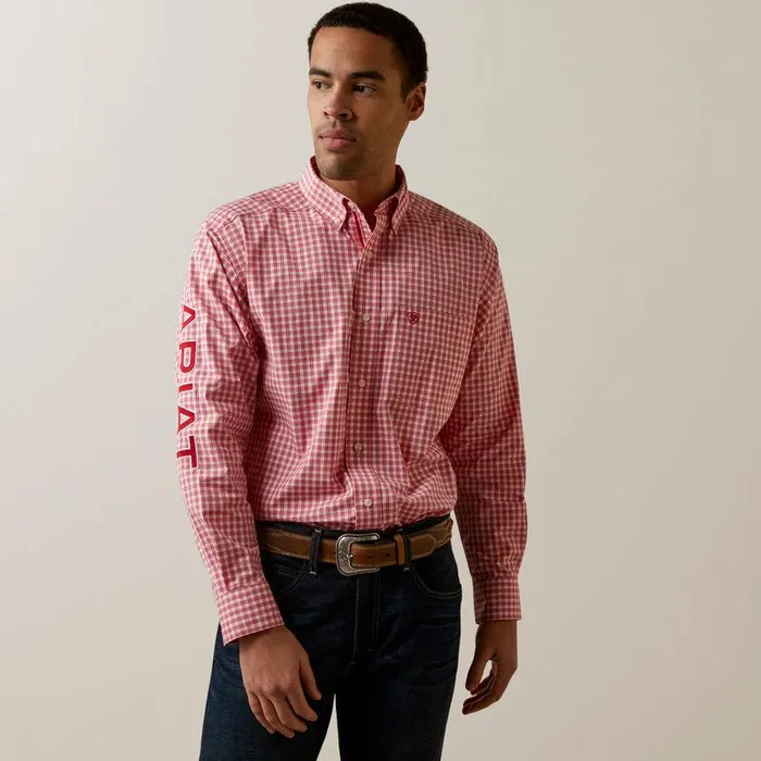 Men Button Down Shirts Ariat Pro Series Team Dustin Classic Fit Shirt Red