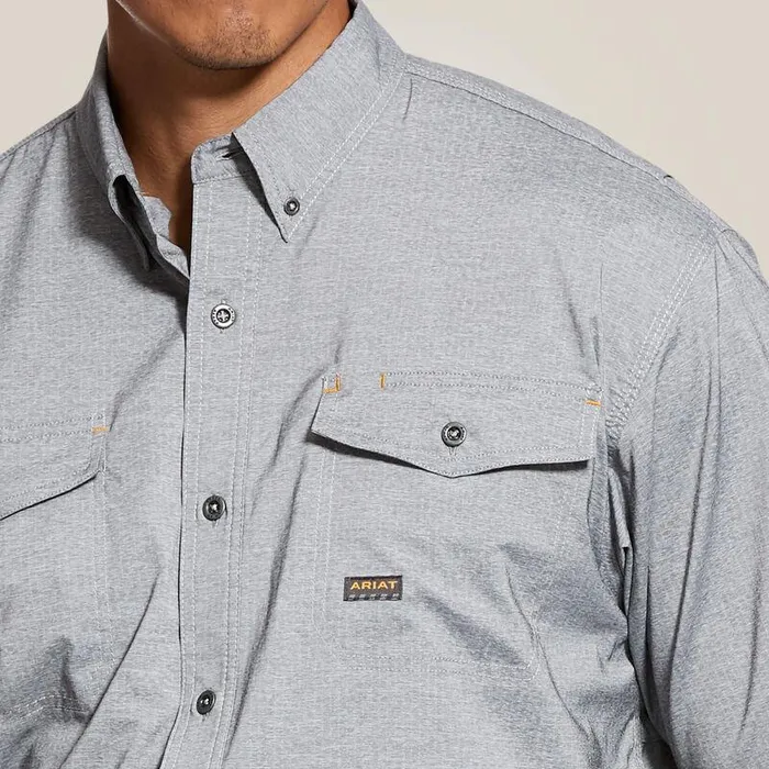 Men Button Down Shirts Ariat Rebar Made Tough VentTEK DuraStretch Work Shirt Charcoal Heather Men Button Down Shirts Ariat Rebar Made Tough VentTEK DuraStretch Work Shirt Charcoal Heather