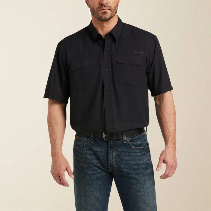 Men Button Down Shirts Ariat VentTEK Outbound Classic Fit Shirt Black
