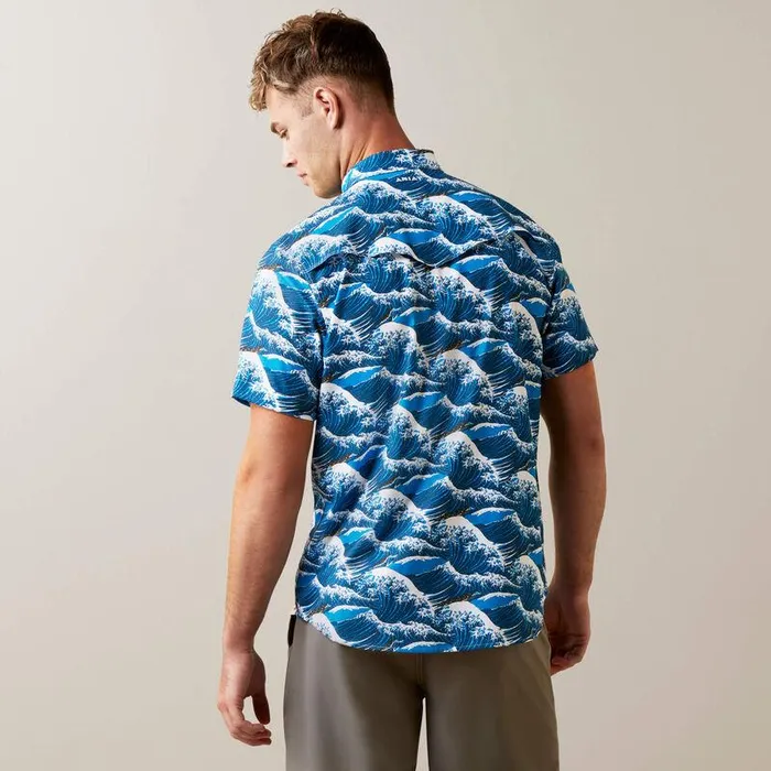 Men Button Down Shirts Ariat Venttek Western Aloha Fitted Shirt Hawaiian Ocean Men Button Down Shirts Ariat Venttek Western Aloha Fitted Shirt Hawaiian Ocean
