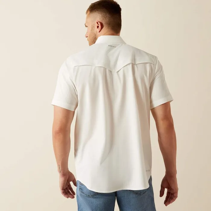 Men Button Down Shirts Ariat VentTEK Western Fitted Shirt White