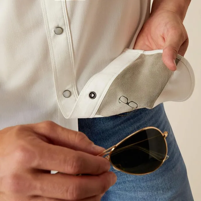 Men Button Down Shirts Ariat VentTEK Western Fitted Shirt White