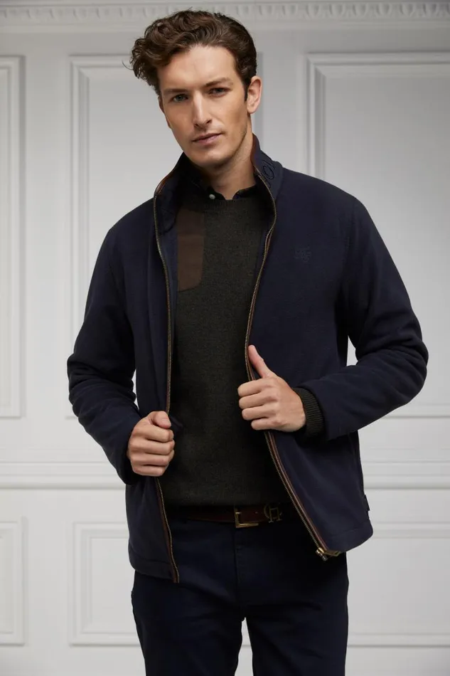 Men Country Fleece Jacket Ink Navy Holland Cooper Fleeces
