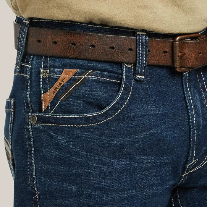 Men Denim Ariat M5 Straight Stretch Remming Stackable Straight Leg Jean Ford