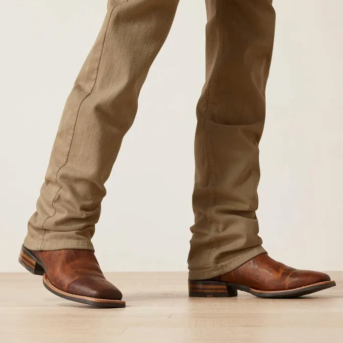 Men Denim Ariat M7 Grizzly Straight Jean Dark Khaki