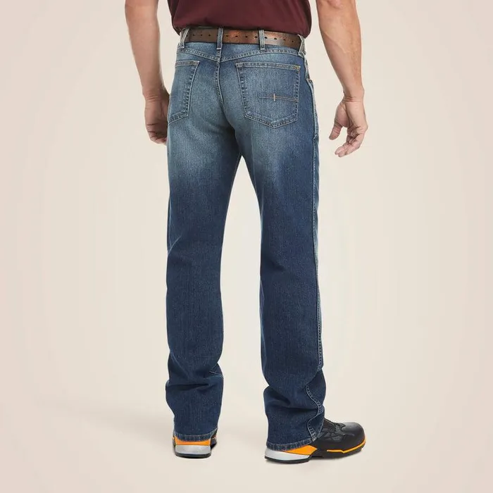 Men Denim Ariat Rebar M3 Loose DuraStretch Basic Stackable Straight Leg Jean Sierra