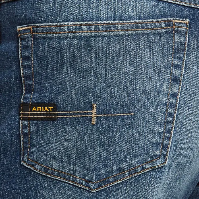 Men Denim Ariat Rebar M3 Loose DuraStretch Basic Stackable Straight Leg Jean Sierra