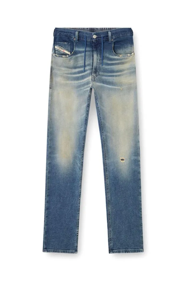 Men Diesel Jeans Regular 2030 DKrooley Joggjeans 068PQ Medium Blue