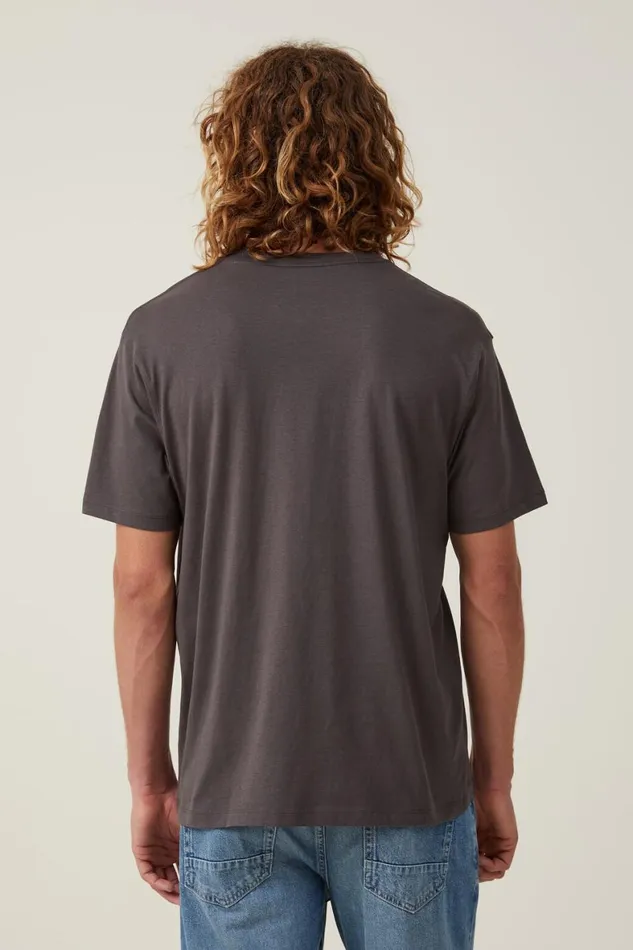 Men Graphic TShirts Cotton On Loose Fit Music TShirt Lcn Mt Faded Slatewutangglobe