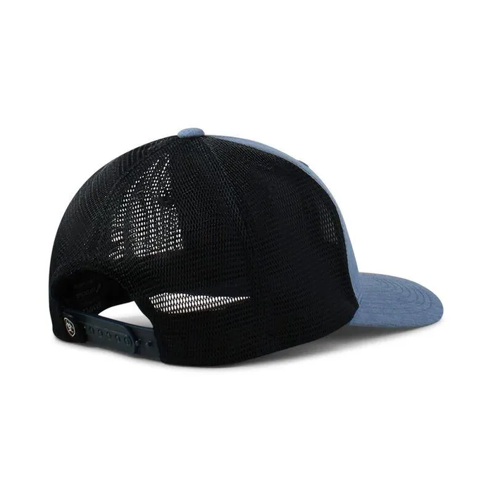 Men Hats and Caps Ariat Embroidered Shield Logo Cap Blue