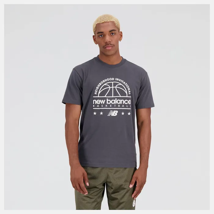 Men Hoops Cotton Jersey Short Sleeve Tshirt Blacktop New Balance Shirts