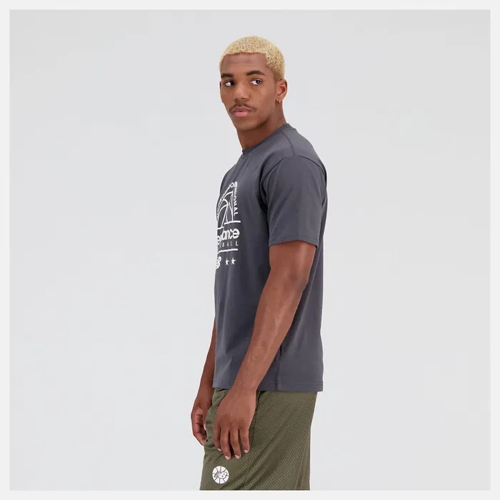 Men Hoops Cotton Jersey Short Sleeve Tshirt Blacktop New Balance Shirts