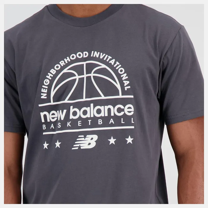 Men Hoops Cotton Jersey Short Sleeve Tshirt Blacktop New Balance Shirts