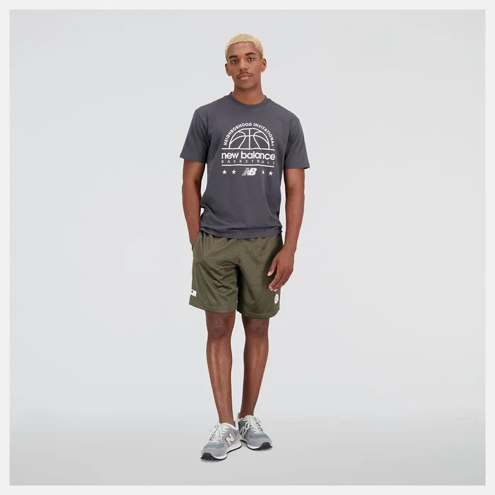 Men Hoops Cotton Jersey Short Sleeve Tshirt Blacktop New Balance Shirts