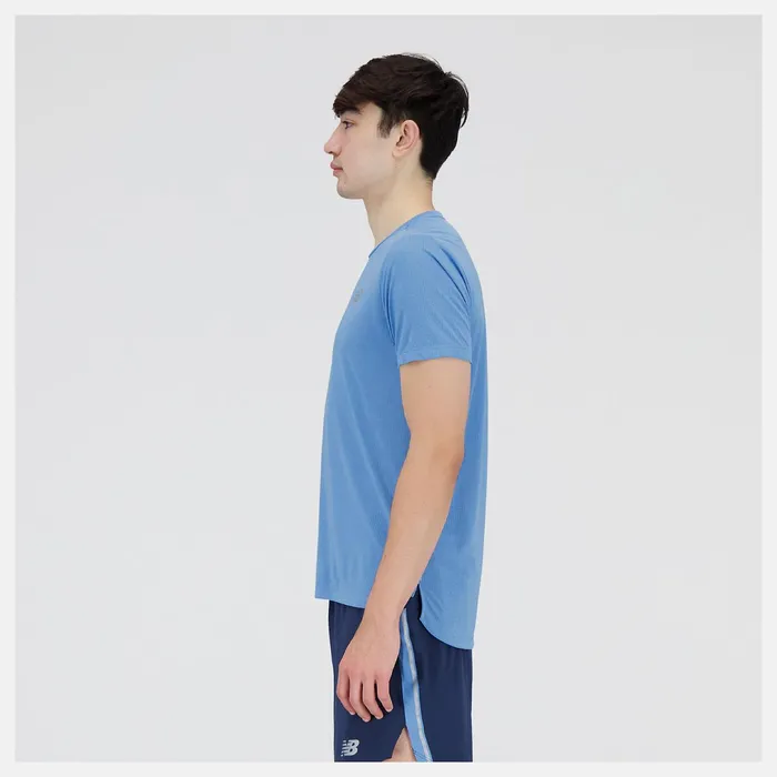 Men Impact Run Short Sleeve Heritage Blue Heather New Balance Shirts Men Impact Run Short Sleeve Heritage Blue Heather New Balance Shirts