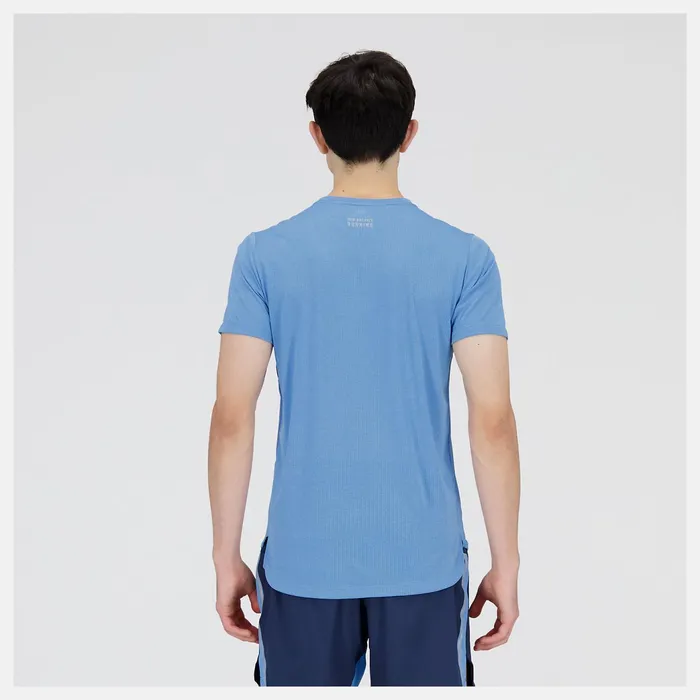 Men Impact Run Short Sleeve Heritage Blue Heather New Balance Shirts Men Impact Run Short Sleeve Heritage Blue Heather New Balance Shirts