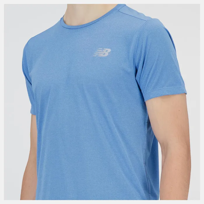 Men Impact Run Short Sleeve Heritage Blue Heather New Balance Shirts Men Impact Run Short Sleeve Heritage Blue Heather New Balance Shirts